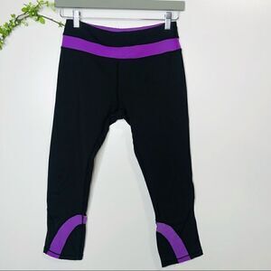 Lululemon Black Purple Crop Leggings